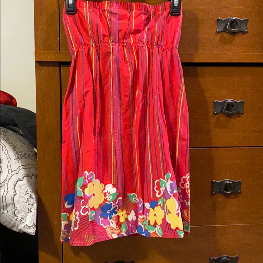 Strapless Dress With Flowers